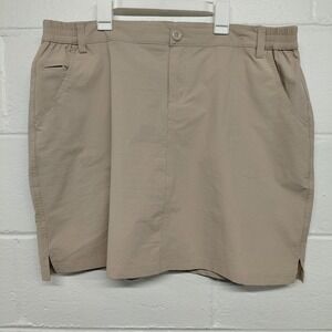 Willit Tan Khaki Active Skort Women's Size XXL Skirt Built In Shorts Pockets